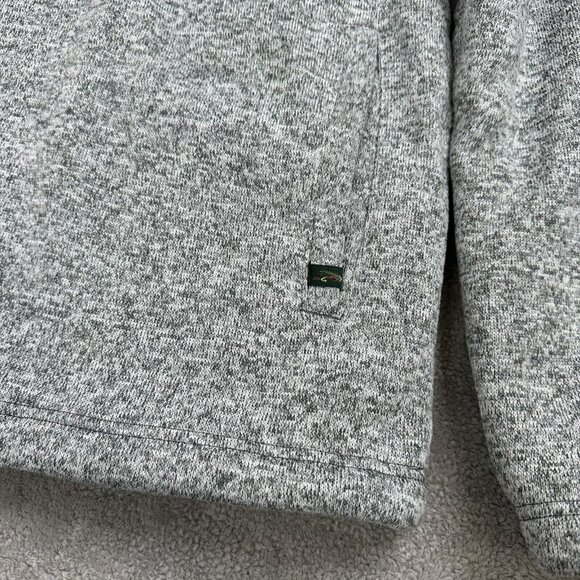 Orvis Mens Gorpcore Pullover Long Sleeve Sherpa Lined Pocket 1/4 Zip Size M Gray - Picture 2 of 12